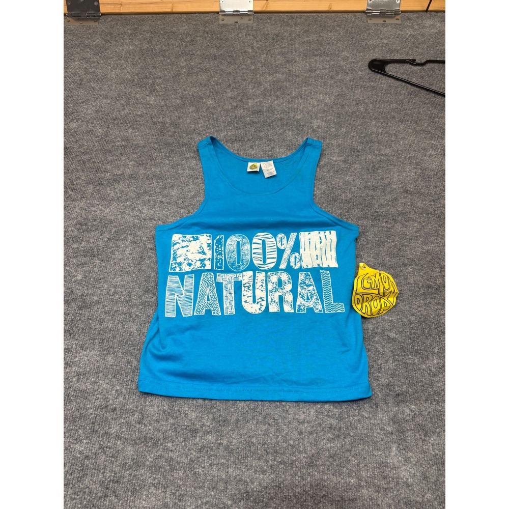 Lemon‎ Drop Vintage 100% Natural Graphic NWT Tank Top Blue Cotton Size Medium